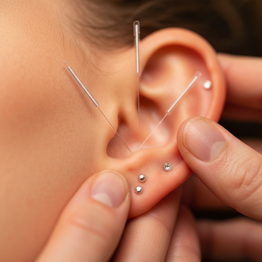 Illustration des points d'auriculothérapie sur l'oreille